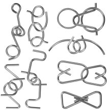 4Sets Metal Puzzle Toys Silber Gehirnspiele Für Kinder Und Erwachsene