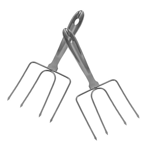 6Stk Grillgabel Ergonomisch Truthahnheber Silber Haushalt 1