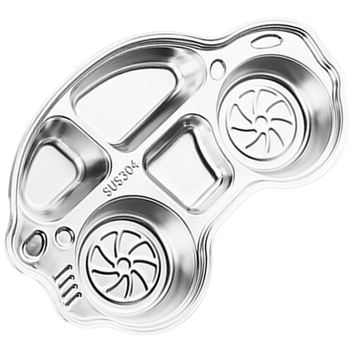 3Stk Silber Kinder Teller Geteilt Robust 1