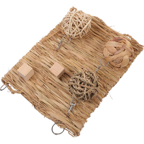 4Sets Atmungsaktive Strohmatte Für , Hamster Ruheplatz 1