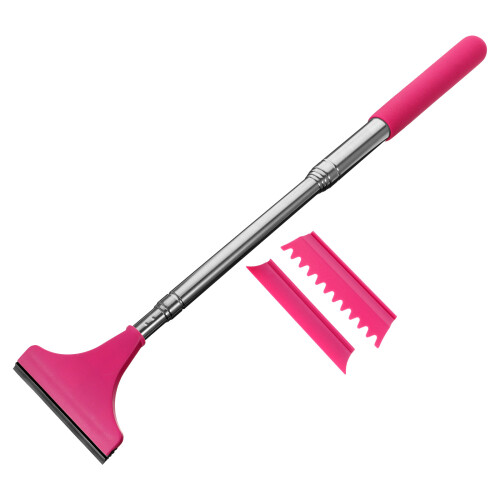 2Stk Karosseriefenster Squeegee Mit Teleskopgriff Pink 2