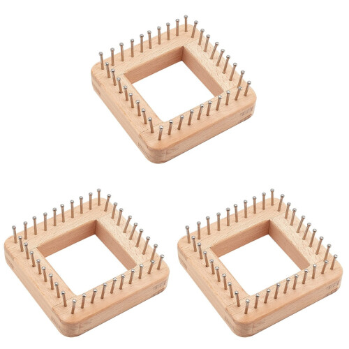 3Ud Telar Manual De Madera Beige Para Y Bufandas Kit De Tejido 2