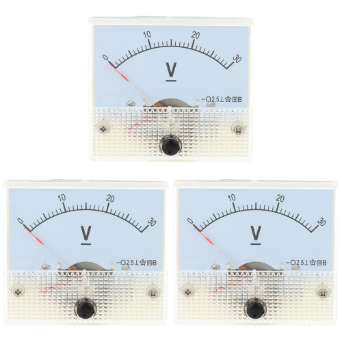 3Pz Analog Panel Meter in ABS Bianco, Shunt, Voltmeter 1