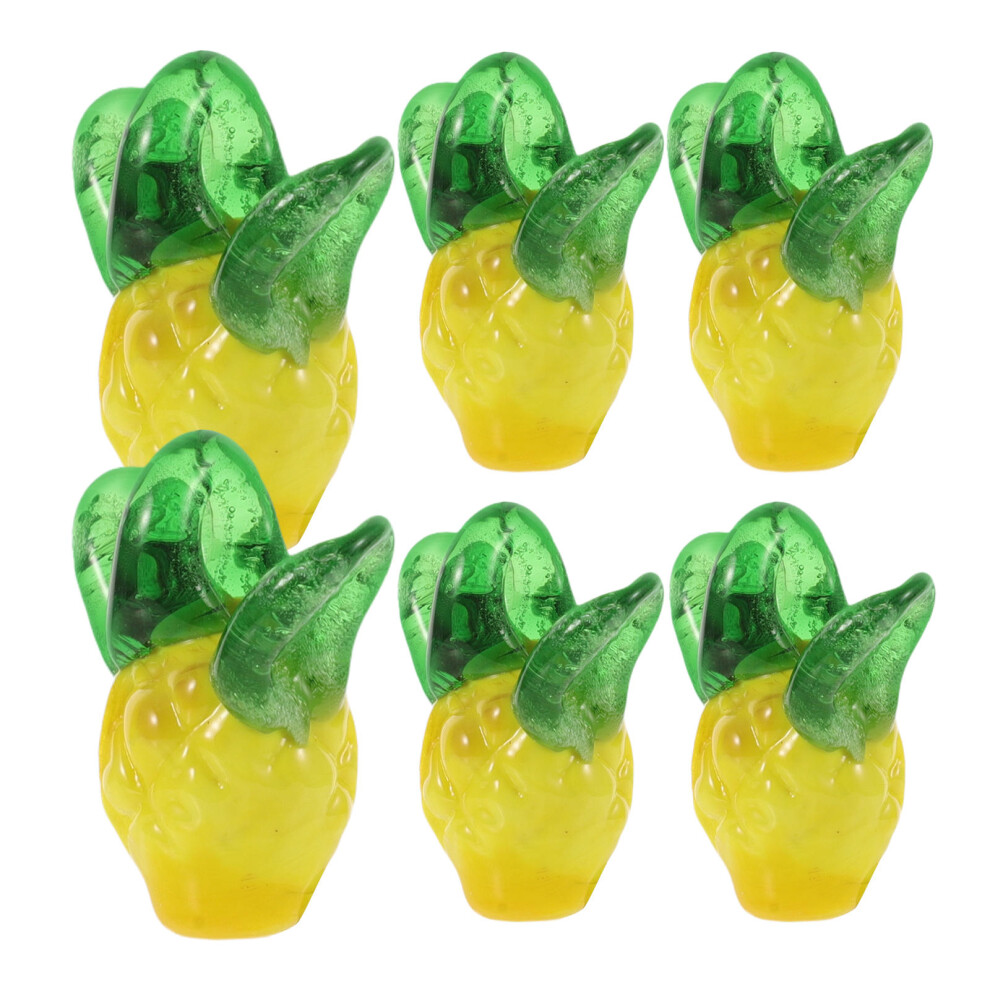 24Szt Urocze ŻółTe Charms Ananas Z Otworem Do Dekoracji SzkłO-image