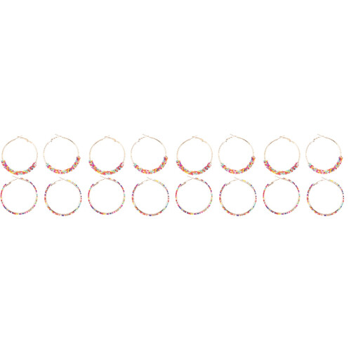 8Pares Longos Boêmios Coloridos Argola Para Moda 2