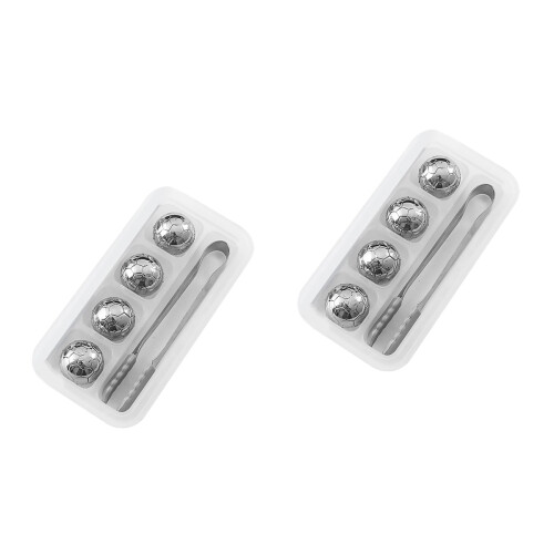 2Conjuntos Cubos De Gelo De Metal Para Bar E Casa Reutilizáveis 2