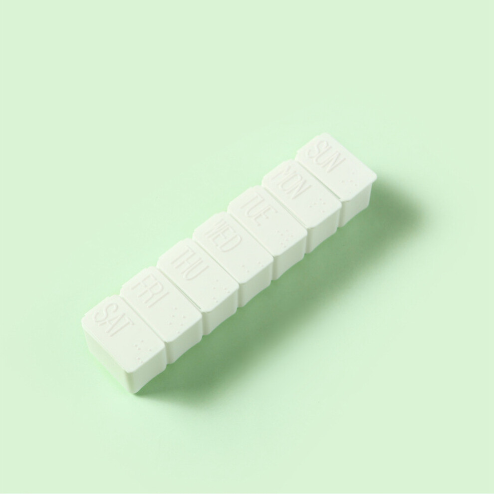 White 7 Compartments Weekly Medicine Box Â Lightweight Pp Organizer