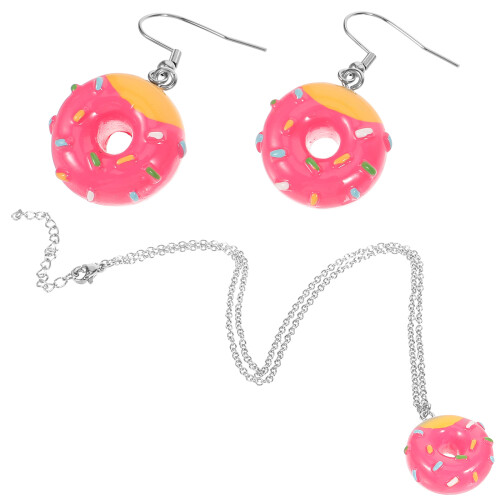 3Conjuntos Donut Colar E Femininos Aço Inoxidável 1