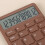 Mini Quiet LCD Portable Calculator Brown ABS Small Office Store Home 6