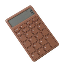 Mini leise LCD-Anzeigenrechner, Braun, tragbar, ABS-Material