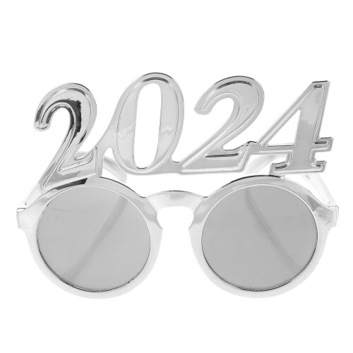 4Stk Robuste Neujahrsbrillen Silber Stk Material Partyaccessoires 1