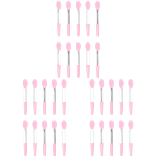 30St Silicone Lippen- En Oogschaduwborstels, Roze Cosmetische Tools 1