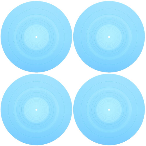 4Stk Vinyl Schallplatten Matte Blau Silikon Schutzpad 2