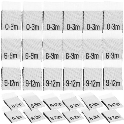 1200St Baby Kledinglabels Maandlabels Polyester Wit Pasgeborenen 1