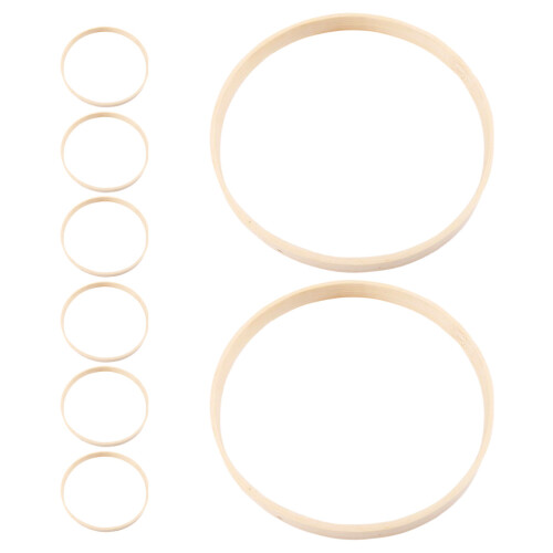 40St Stevige Bamboe Ringen Voor DIY Kransen Macramé Khaki 2