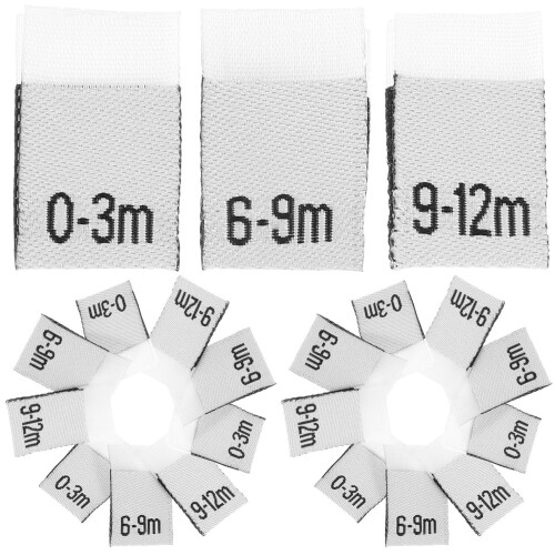 1200St Baby Kledinglabels Maandlabels Polyester Wit Pasgeborenen 2