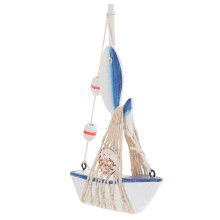 5Stk Mediteranes Holz Segelschiff Ornament Schreibtischdeko