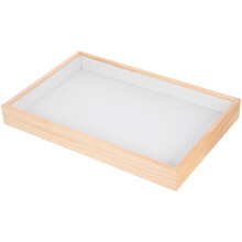 4Stk Schmuck Aufbewahrungsplatte Organizer Holz PU Leder Mehrfarbig