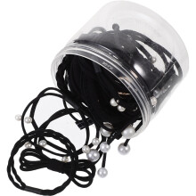 48Stk Schwarze Haarstricken Haarbänder Für Frisuren Und Armband