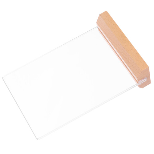 5Stk Moderner Acryl Flyerhalter Mit Holzfuß Transparent Stabil 2