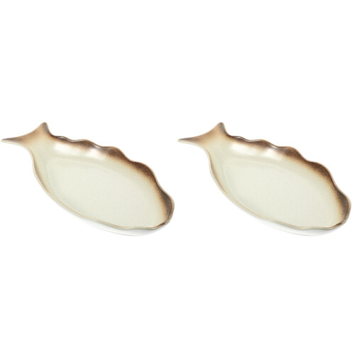 2Stk Weiße Keramikplatten Servierteller Und 1
