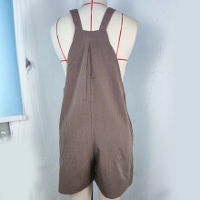 Damentaschen-Overall, Jumpsuit, Shorts mit Taschen, Braun, Größe M