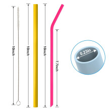 Extra Long Flexible Straws, Resistant To Heat Food Grade Silicone Reusable Straws With Odourless Smooth Edge, Non Toxic Plastic Straws For Hot Cold