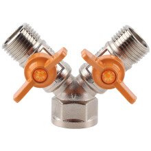 Heavy Duty Garden Hose Splitter for Outdoor Faucet Spigot, Solid Brass Connector with Dual-Outlet Ball Valves for Adjustable Flow, Rust and Corrosion