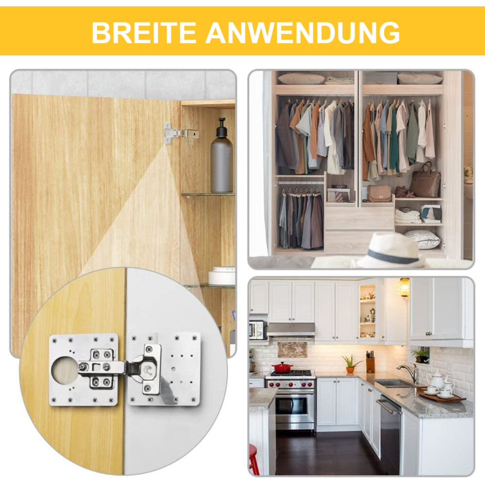 Hinges Repair Plate For Cabinet Doors, Stainless Steel Hinge Repair Brackets With Reinforced Support Structure, Universal Fit Durable Fixing Solution 9169997135650