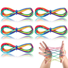 Skill Game For Children, Cats Cradle String Offers Endless Fun In Rainbow Look For Dexterity And Concentration Development