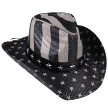 2Stk Schwarzer Strohhut Westernhut Unisex Hut Partyaccessoire