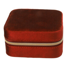 Velvet-Reise-Schmuckkästchen Organizer, 2 Schichten, 10x10 cm, kleines tragbares Aufbewahrungscase