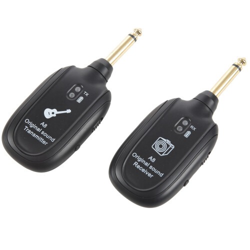 6X UHF Gitarre kabelloses System Sender Empfaenger Eingebaute Wiederaufladbare 2