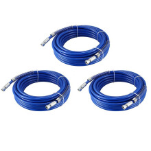 3pcs 15M Spray Hose Airless Paint Hose 1/4 Inch Airless Sprayer 3600 PSI High Pressure Fiber Pipe