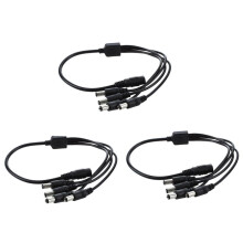 3X 1 to 4 Power 4-Port Splitter Adapter Adaptor Cable CCTV Camera