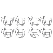 8 Stück Hängende Geländer Pflanzen Gefäße Blumen Topf Halter Pflanze Eisen Racks Zaun Metall Topf Ständer Balkon Körbe Klein