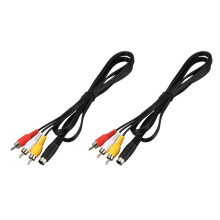 2 Pcs 1.5M 4.9Ft 3 Rca Male to 4 Pin S-Video Male Tv Pc Conversion Cable