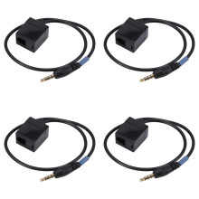 4pcs 3.5mm Male Jack to RJ9 4P4C Female Adapter Converter Extension Cable Wire for  Telephone Adapter Cable