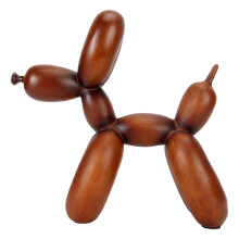 Statua decorativa di cane con palloncino in resina colorfast, dimensioni 24,5x23,5x9 cm