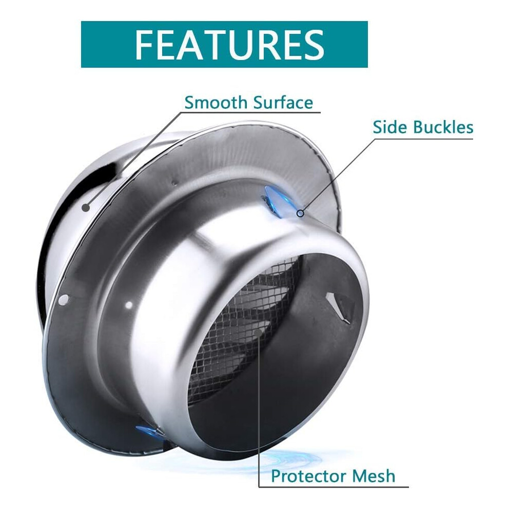 Durable Exterior Extractor Vent, Thickened Stainless Steel Weatherproof Louver Grille For Widespread Air Ventilation Systems, Ensuring Sturdy And 9169997136343