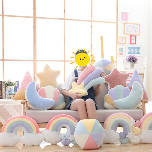 Άνετη αίσθηση Squishy, μοναδικό βελούδινο μαξιλάρι με σχέδιο σύννεφων για παιδικό 1