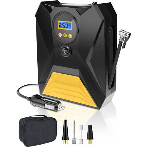 Multi-Purpose Inflation Solution for Everyday Needs, Portable Air Compressor with Durable Construction, Digital Display for Accurate Monitoring