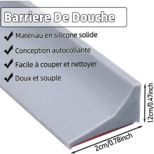 Waterkering voor douchedrempel, zelfklevende waterdichte siliconenrubber barrière voor droge en natte scheiding, flexibele kitstrip voor