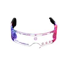 Rave-tilbehør for musikkarrangementer, LED-visirbriller med cyberpunk-laserdesign, lysende briller med 7 farger og flere moduser, flerfarget