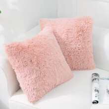 Pink Ombre Decorative Throw Pillows, Elegant Look Extra Long Faux Fur, For Living Room And Bedroom, Versatile Use In Couch, Sofa, Bed, Office Chair,