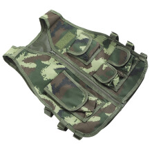 Kids Adjustable Camouflage Shoot Vest with Zipper Pockets for Outdoor Activities