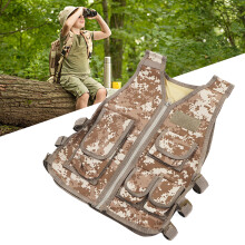 Durable Kids Combat Vest Oxford Cloth Adjustable Waist Camo Large