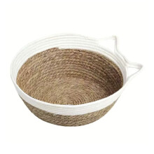 Handcrochet Bulrush Cats House Scratchingproof Cats-White M