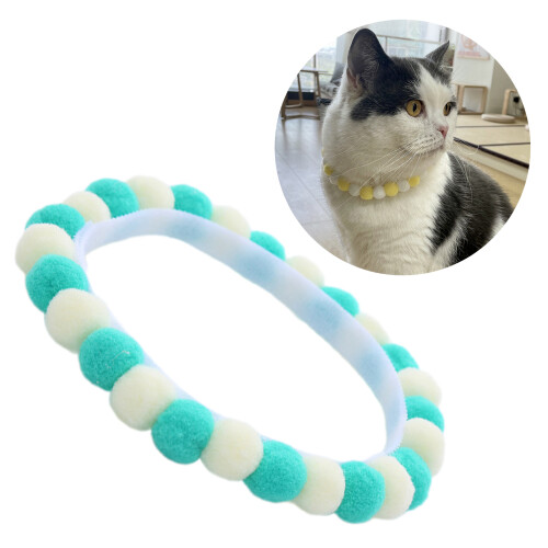 5Pcs Adjustable Soft Plush Cats Collar Set with-L Rainbow style 1