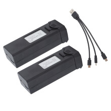 2 Stück 3,7V 1800mAh Lithium-Batterie für Drohne mit Ladekabel